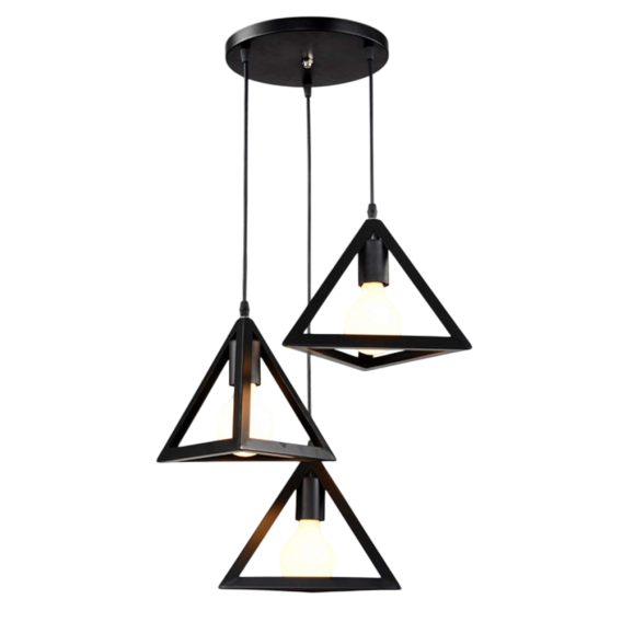 Lampara 3 lamparas rejas  triangulares